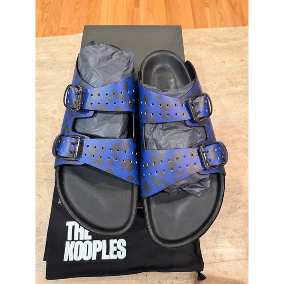 NEW IN BOX The Kooples Men’s Leopard-Print Leather Sandals 44 main image 4